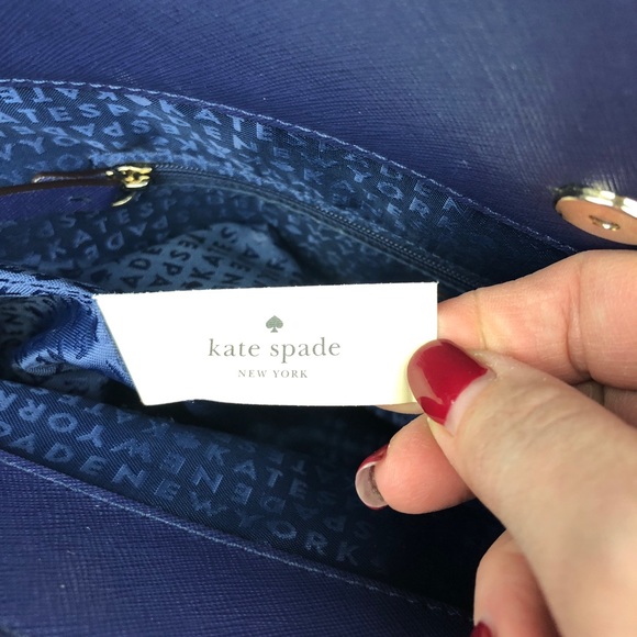 Kate Spade Newbury Lane Jules Navy Leather Tote - Picture 4 of 8